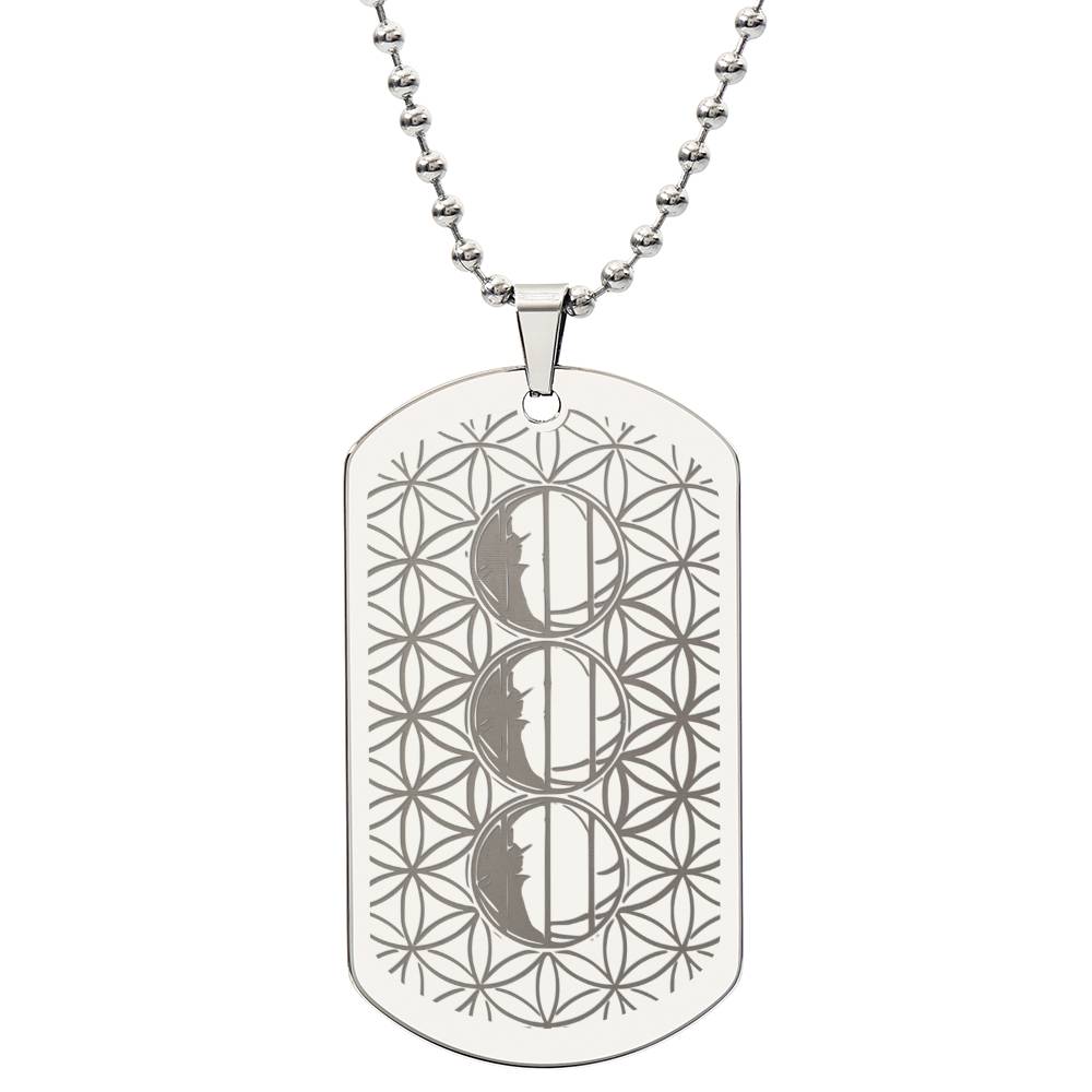 #79 - Dog Tag engraved with a REAL MIRACLE, Add your own personalised message - Choice of stainless steel or 18k gold finish - 2015 Tetrad 4 Double 111 Eclipse