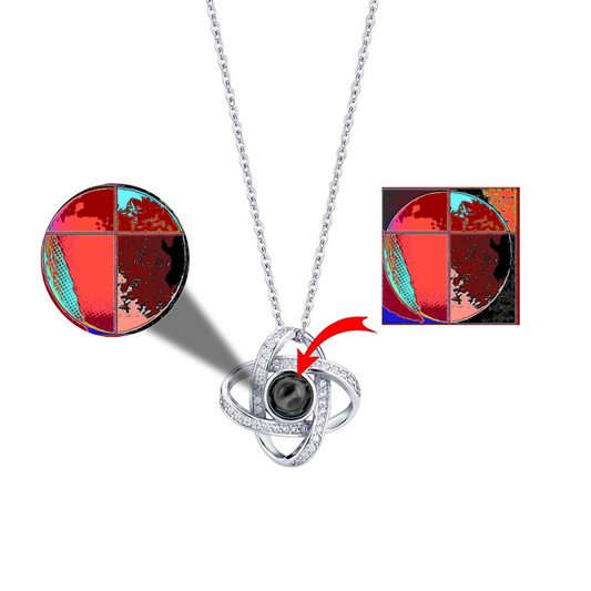 #51 Four-leaf Picture Projection Pendent Necklace Clavicle Chain (INT) 2014/2015 Image embeds All 4 Eclipses of Tetrad