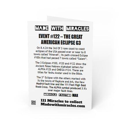 #122 Made with Miracles Greetings Card (INT) Great American Eclipse 3 of 3