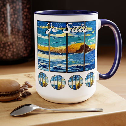 #22 Tea & Miracles 15oz Mug, End of the World Island / No Text, Choose from 5 colours - GEN2 Watercolour