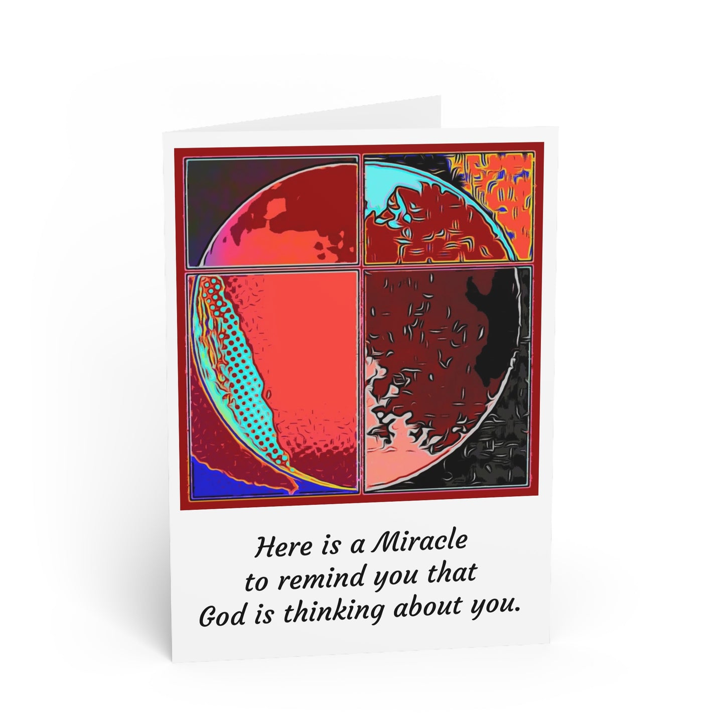 #51 Made with Miracles Greetings Card (INT) 2014/2015 Tetrad Cross with 4 eclipses in picture