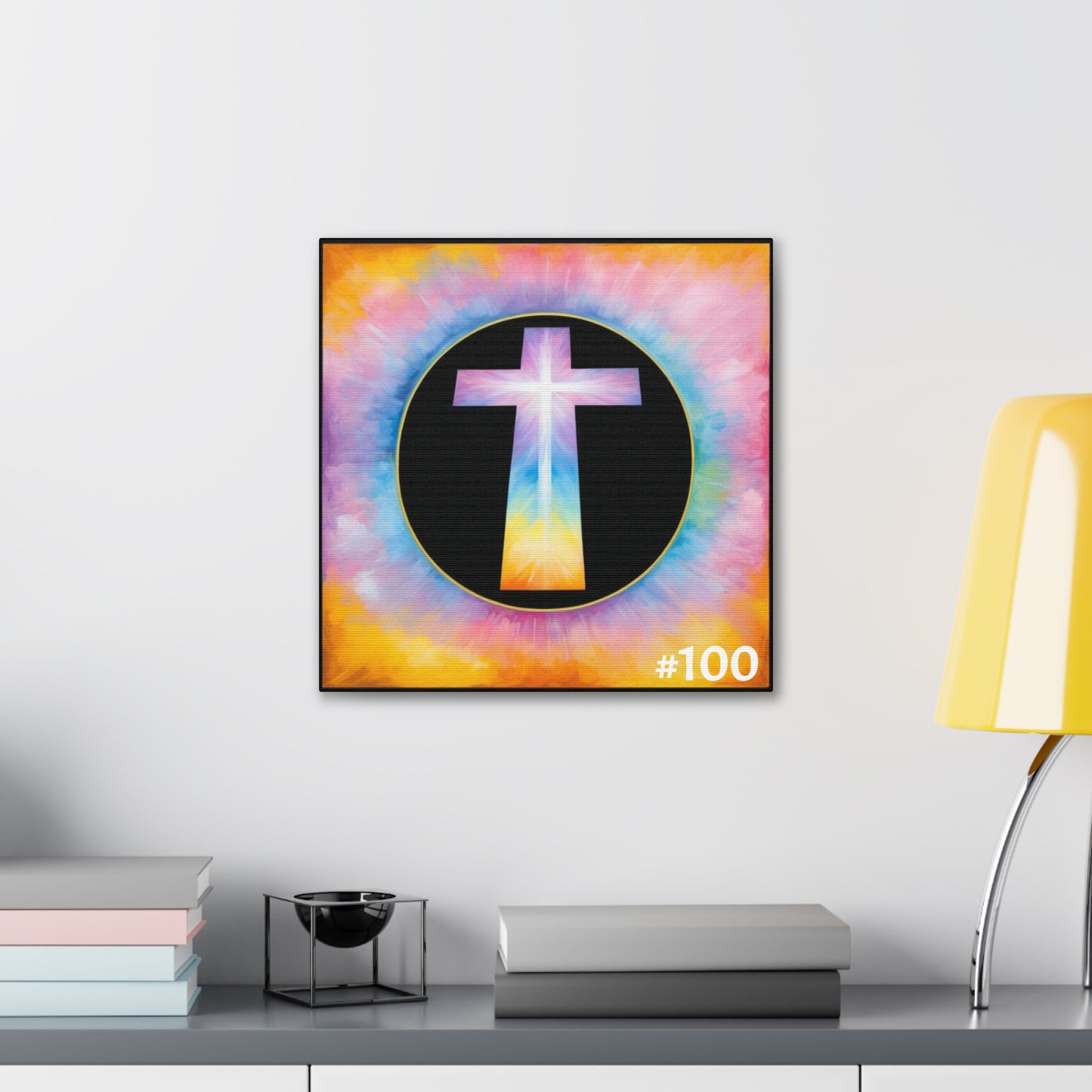 #100  - Made with Miracles Miniature Collectable Square Canvas Wall Art, 4 sizes available - Great American Eclipse 1