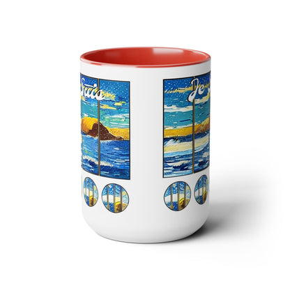 #22 Tea & Miracles 15oz Mug, End of the World Island / No Text, Choose from 5 colours - GEN2 Watercolour