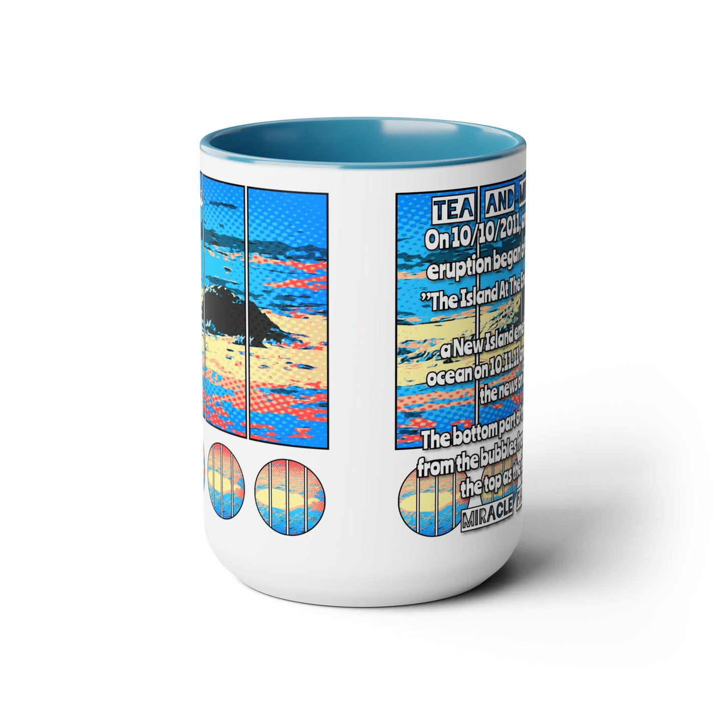 #22 Tea and Miracles 15oz Mug (USA) 2011 End of the World Island / Event Text, Choose from 5 colours