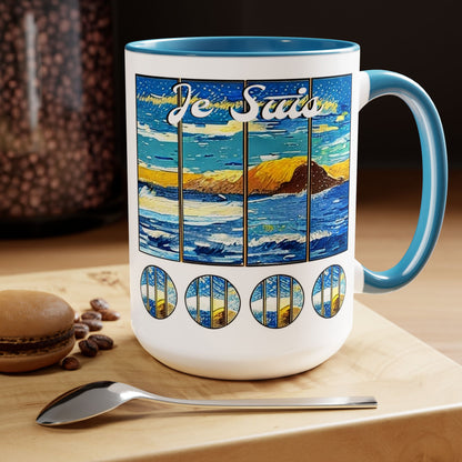 #22 Tea & Miracles 15oz Mug, End of the World Island / No Text, Choose from 5 colours - GEN2 Watercolour