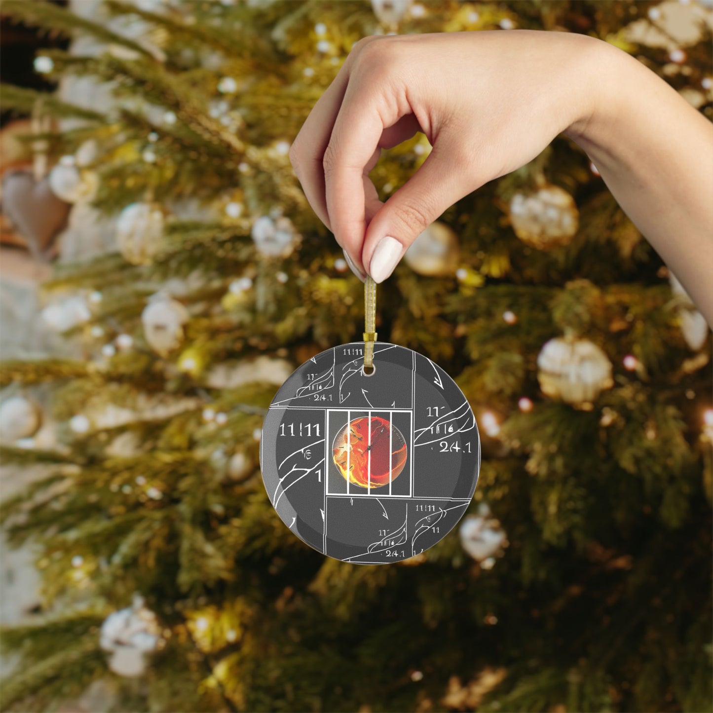 #111 - Made with Miracles - Thanksgiving, Hanukkah, Glass Ornament (INT) 2017 Conjunction of Conjunctions / No Text