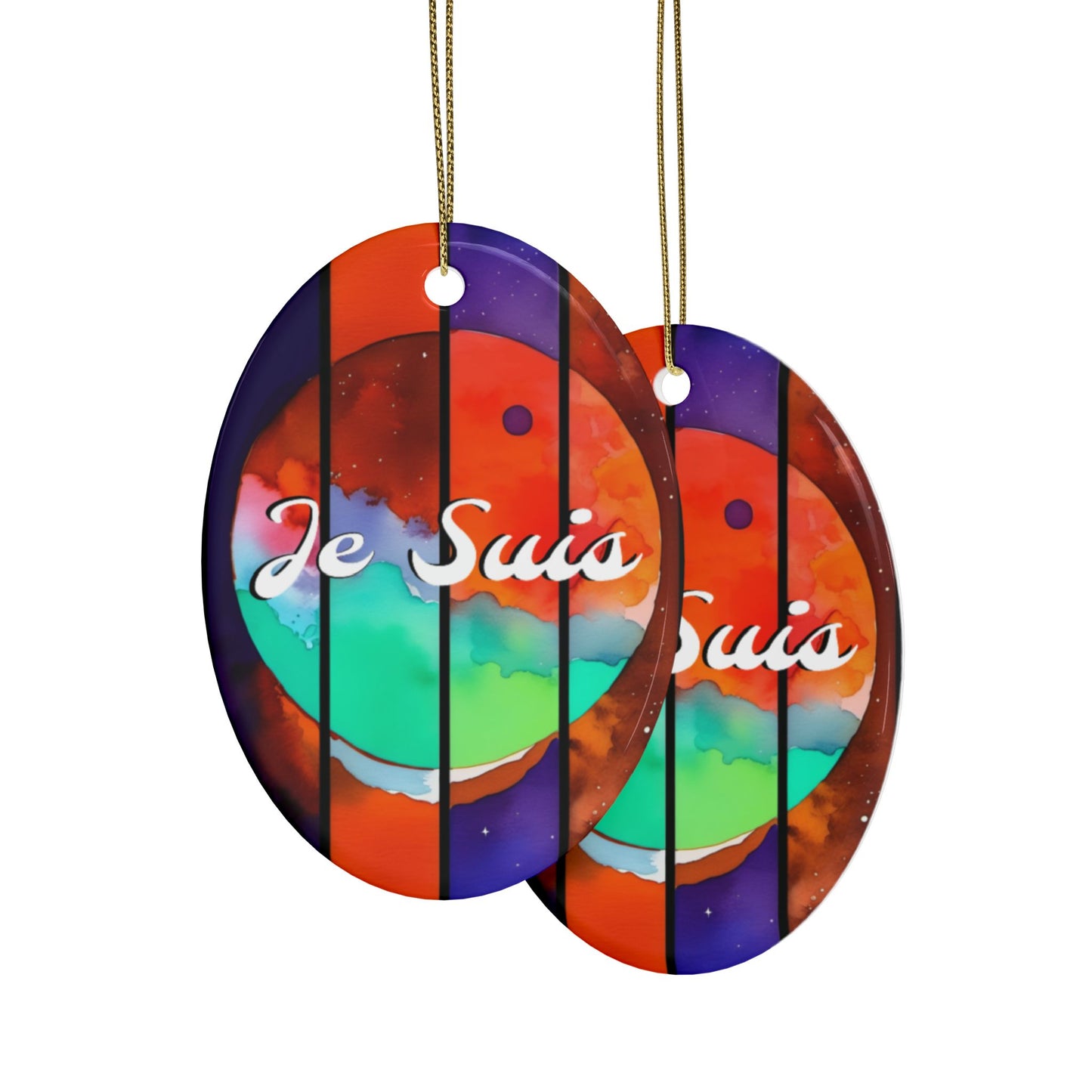 #73- Je suis - Made with Miracles - Thanksgiving, Hanukkah, Christmas Decoration (Various options) - GEN2 Watercolour with Text