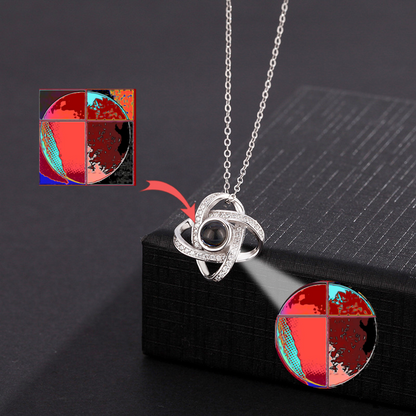 #51 Four-leaf Picture Projection Pendent Necklace Clavicle Chain (INT) 2014/2015 Image embeds All 4 Eclipses of Tetrad