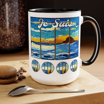 #22 Tea & Miracles 15oz Mug, End of the World Island / No Text, Choose from 5 colours - GEN2 Watercolour