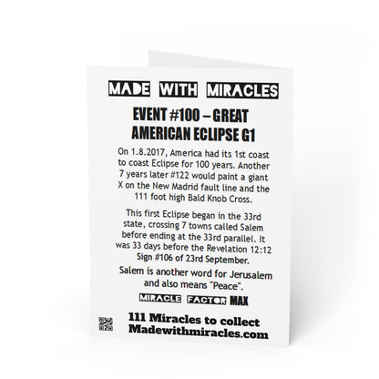 #100 Made with Miracles Greetings Card (INT) Great American Eclipse 1