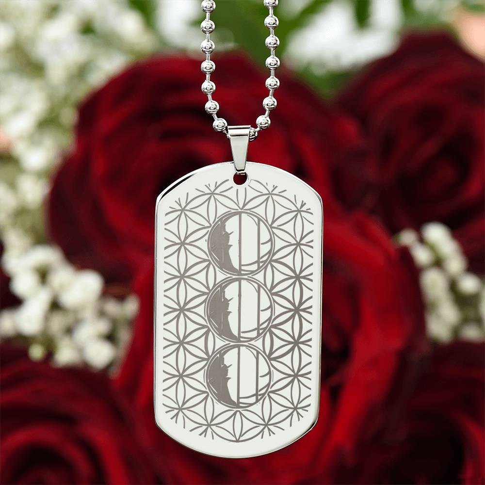 #85 - ONCE IN HISTORY BLOOD MOON SEXTET ALIGNMENT - DOG TAG ENGRAVED WITH A REAL MIRACLE, Add your own personalised message - Choice of stainless steel or 18k gold finish - 2014/2015/2016 Sextet 6 Blood Moon Alignment