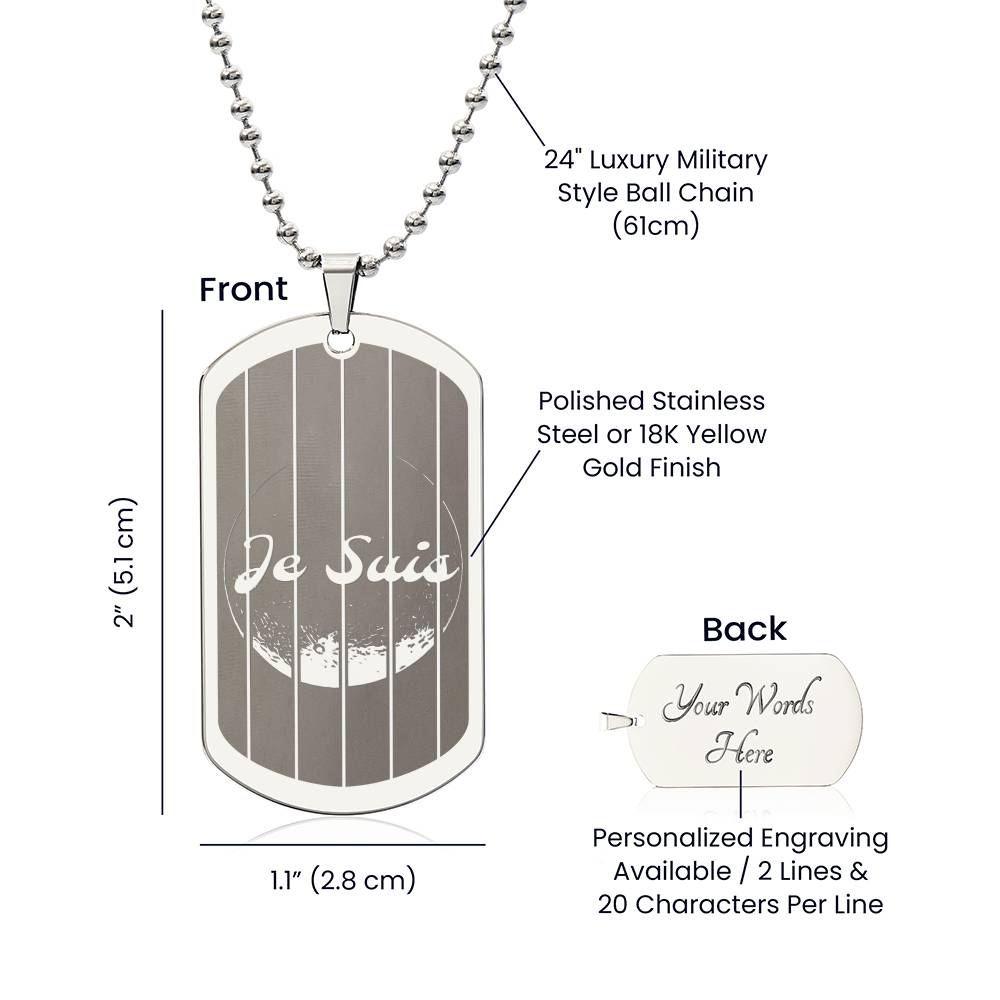 #115 - World Peace Commemorative Dog Tag engraved with a REAL miracle, Add your own personalised message - Choice of stainless steel or 18k gold finish - 2018 Chinese 11.11 and 11 eclipse