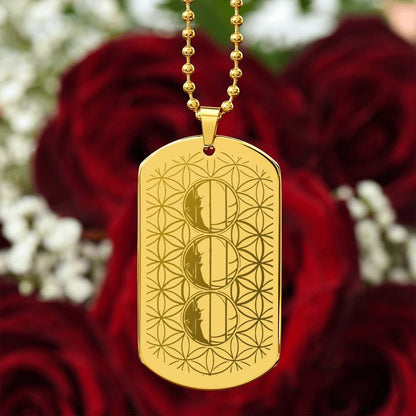 #85 - ONCE IN HISTORY BLOOD MOON SEXTET ALIGNMENT - DOG TAG ENGRAVED WITH A REAL MIRACLE, Add your own personalised message - Choice of stainless steel or 18k gold finish - 2014/2015/2016 Sextet 6 Blood Moon Alignment