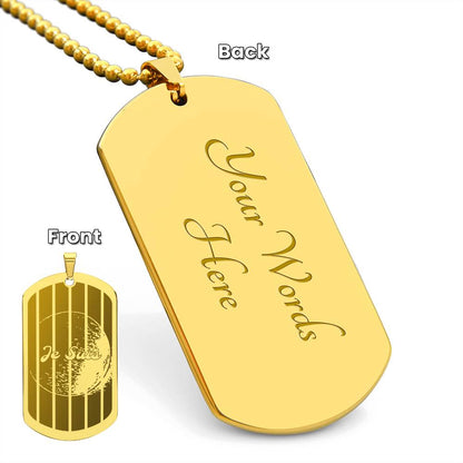 #79 - World Peace Commemorative Dog Tag engraved with a REAL MIRACLE, Add your own personalised message - Choice of stainless steel or 18k gold finish - 2015 Tetrad 4 Double 111 Eclipse